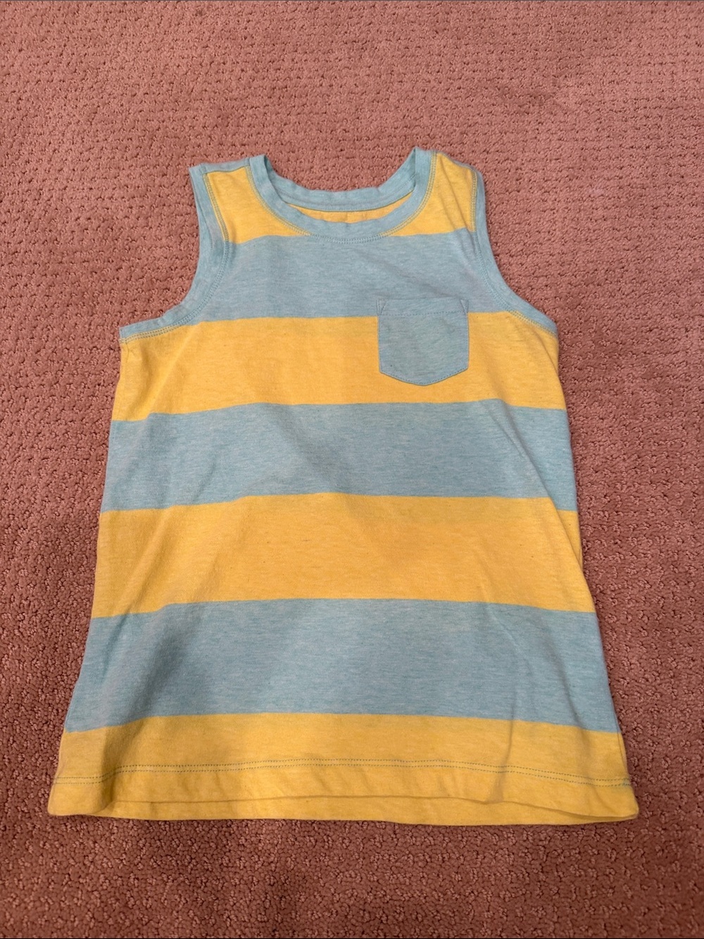 Kids Primary Striped Tank Top - Yellow & Light Blue